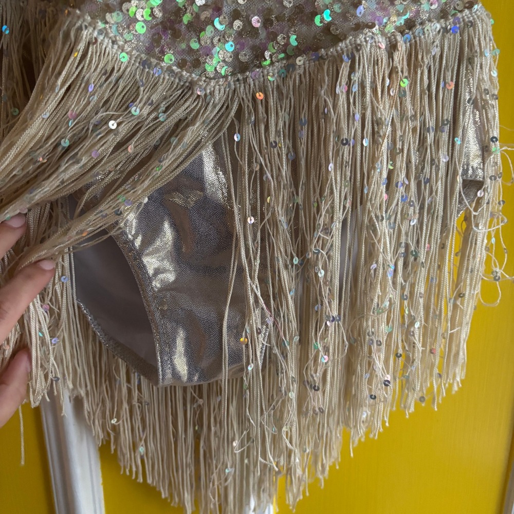 Sequin Fringe Dress, Sleeveless Party Cocktail Dance Dress, flapper costune - Picture 10 of 12